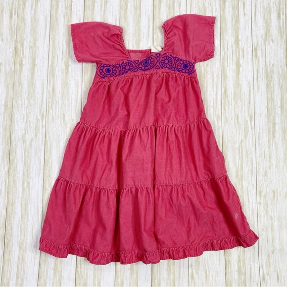 Mini Boden Other - Mini Boden Pink Corduroy Embroidered A-line Dresd